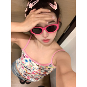 馨帮帮 遮阳护眼太阳眼镜女 多巴胺粉色辣妹猫眼墨镜凹造型时尚