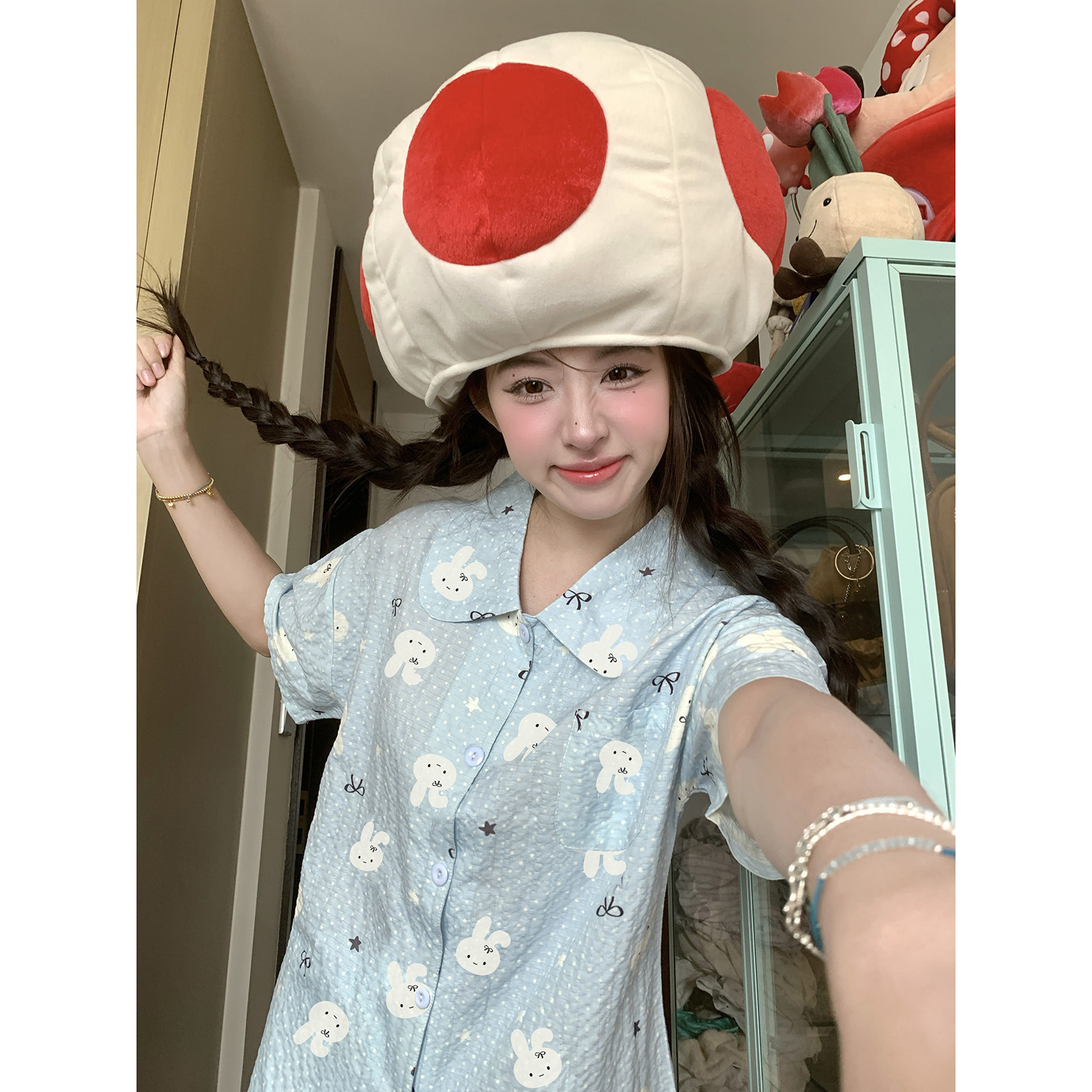 可爱兔子睡衣裤套装夏图片