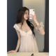 纯欲网纱花边睡裙家居服女 薄款 馨帮帮 蝴蝶结带胸垫吊带睡衣夏季