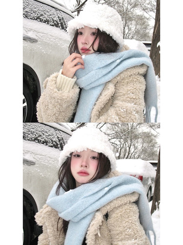 加厚保暖围脖高级感百搭流苏围巾