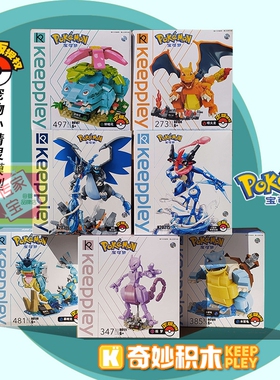 启蒙积木宝可梦喷火龙超梦妙蛙花B0108手办桌面摆件玩具儿童礼物