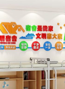 学生宿舍文化背景墙面装饰