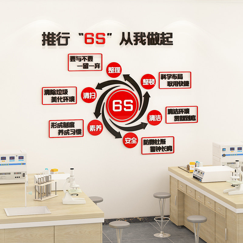 公司企业文化墙装饰3d立体工厂车间仓库安全生产6s质量管理标贴语