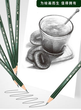 德国进口辉柏嘉素描铅笔12支装绘图素描速写美术用品学生绘画涂鸦画画初学者手绘8bHB制图用书写热销3h铅笔