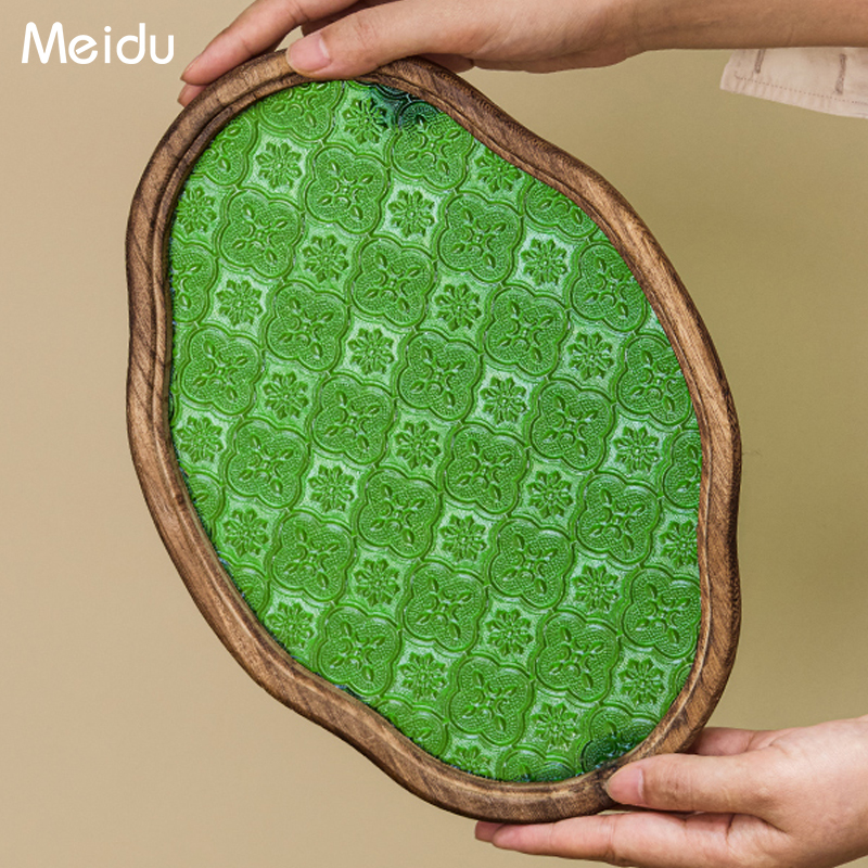 茶盘玻璃茶托盘家用小型茶台茶桌干泡台办公室放茶杯杯托茶具配件