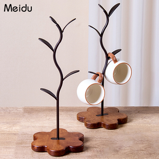 杯架水杯置物架沥水家用客厅实木质创意高级感轻奢咖啡杯子收纳层