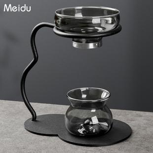玻璃滤茶器铁艺茶漏托 托架公道杯三件套茶叶过滤网茶隔茶水分离