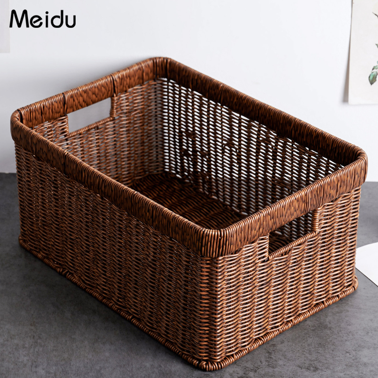 大号仿藤编织收纳筐家用衣服零食收纳筐子客厅整理储物箱收纳篮盒,收纳整理,收纳筐,淘宝优惠券,粉丝福利购,淘宝优惠卷