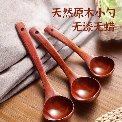 拼木质干饭勺日式木勺子吃饭用吃播嗦粉勺长柄拉面勺螺蛳粉汤勺