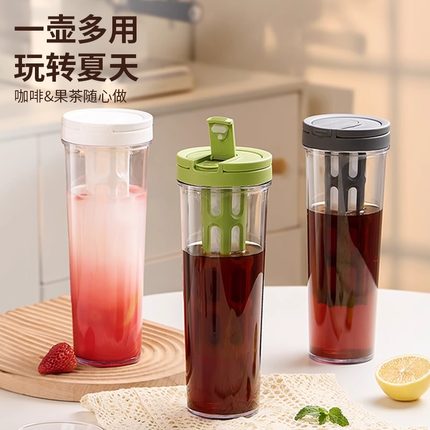 宝选咖啡冷萃壶便携家用冷泡茶壶水果茶叶茶杯冰滴壶大容量冷萃杯