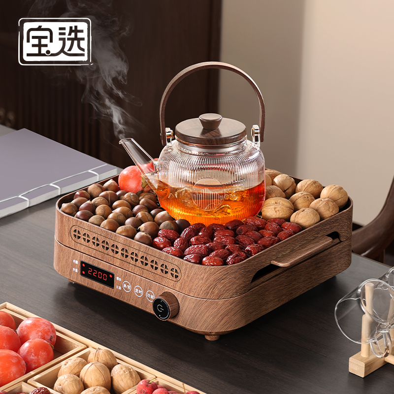 宝选围炉煮茶器具套装2024新款室内家用玻璃烧水壶养生罐罐煮茶器