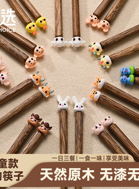 宝选儿童筷子成人家用高档实木36岁以上十二生肖鸡翅木宝宝训练筷