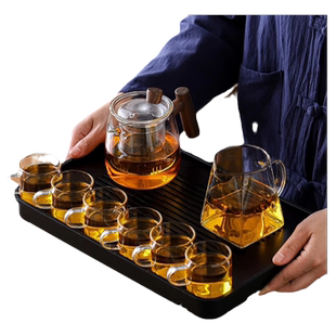 茶具套装2025新款高档家用玻璃功夫泡茶壶茶杯年轻人喝茶专用茶盘