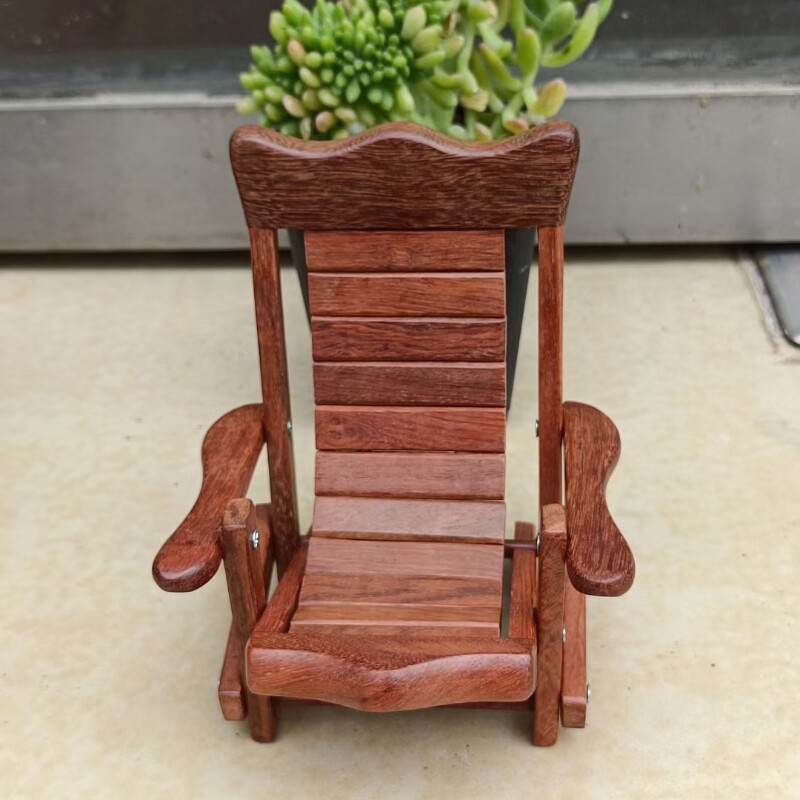 버마어 자단 휴대 전화 데스크탑 스탠드 목조 휴대 ??전화 홀더 크리 에이 티브 통나무 좌석 샌드위치 푸시 풀 장식 레저