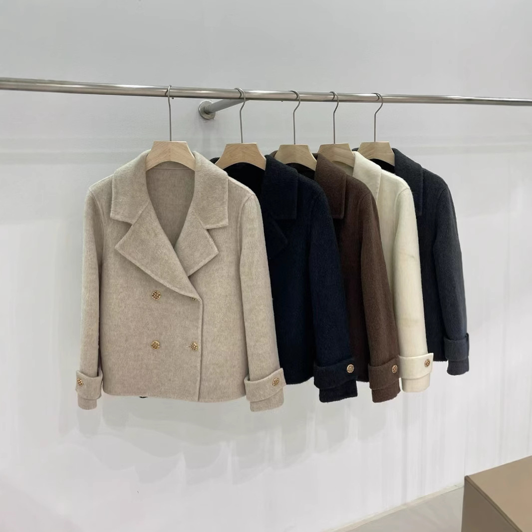 2024秋冬新款气质时尚感羊毛大衣女双面呢羊毛短款小西装外套