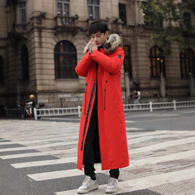 羽绒派克服长款过膝2025冬季新款兔毛皮毛一体大码青少年男款外套