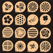 3个 饰 图案喷花模糖粉筛印花模造型装 包邮 5寸软欧包面包撒粉模具