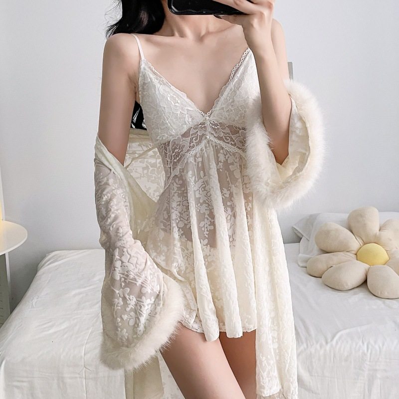 性感睡衣女2026新款纯欲风带胸垫吊带睡裙白月光两件套美背短裙,女士内衣/男士内衣/家居服,睡裙,淘宝优惠券,粉丝福利购,淘宝优惠卷