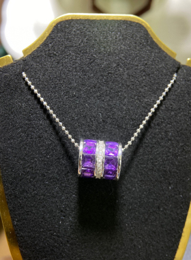 天然紫水晶 乌拉圭巴西原石 手工编织项链 2月生辰石 智慧创造力