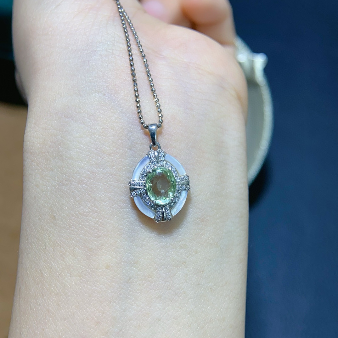 纯天然糖果碧玺吊坠 晶体好 满火彩尺寸6*8mm  925纯银镶嵌 特惠