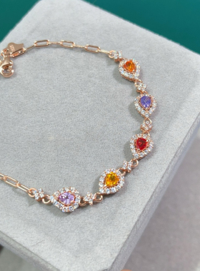 s925纯银 椭圆3*4mm天然彩蓝宝镶钳蛋面 蓝宝石豪华 延长链