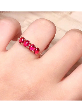 戒指女18k金镶嵌钻石卢比来戒指时尚百搭气质款送女友礼物