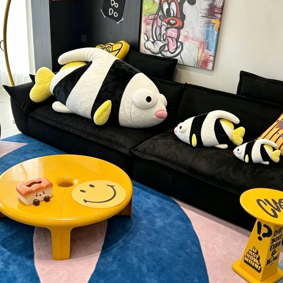 鱼布空可爱卡通海洋鱼毛绒抱枕