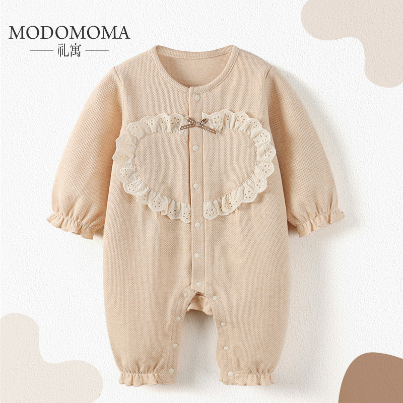modomoma公主女宝花边爬服