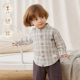 上衣 内搭长袖 miu系格雷modomoma男童衬衫 格子儿童宝宝衬衣春装