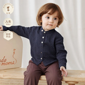 男孩上衣长袖 书影森田modomoma礼寓男女童衬衫 宝宝儿童衣服春装