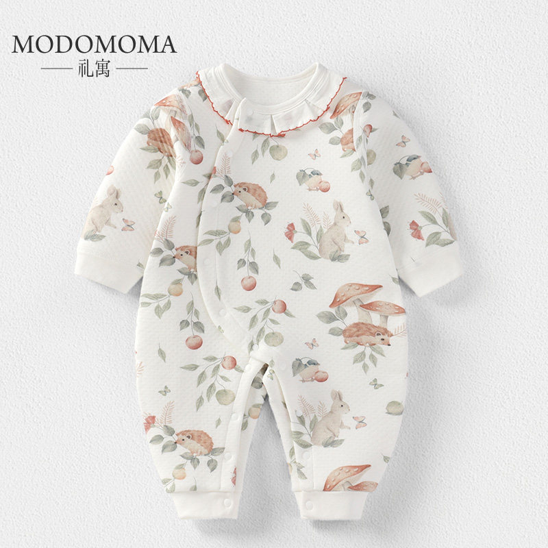 modomoma新生婴儿衣服秋冬装公主女宝宝保暖空气棉连体衣洋气爬服怎么看?