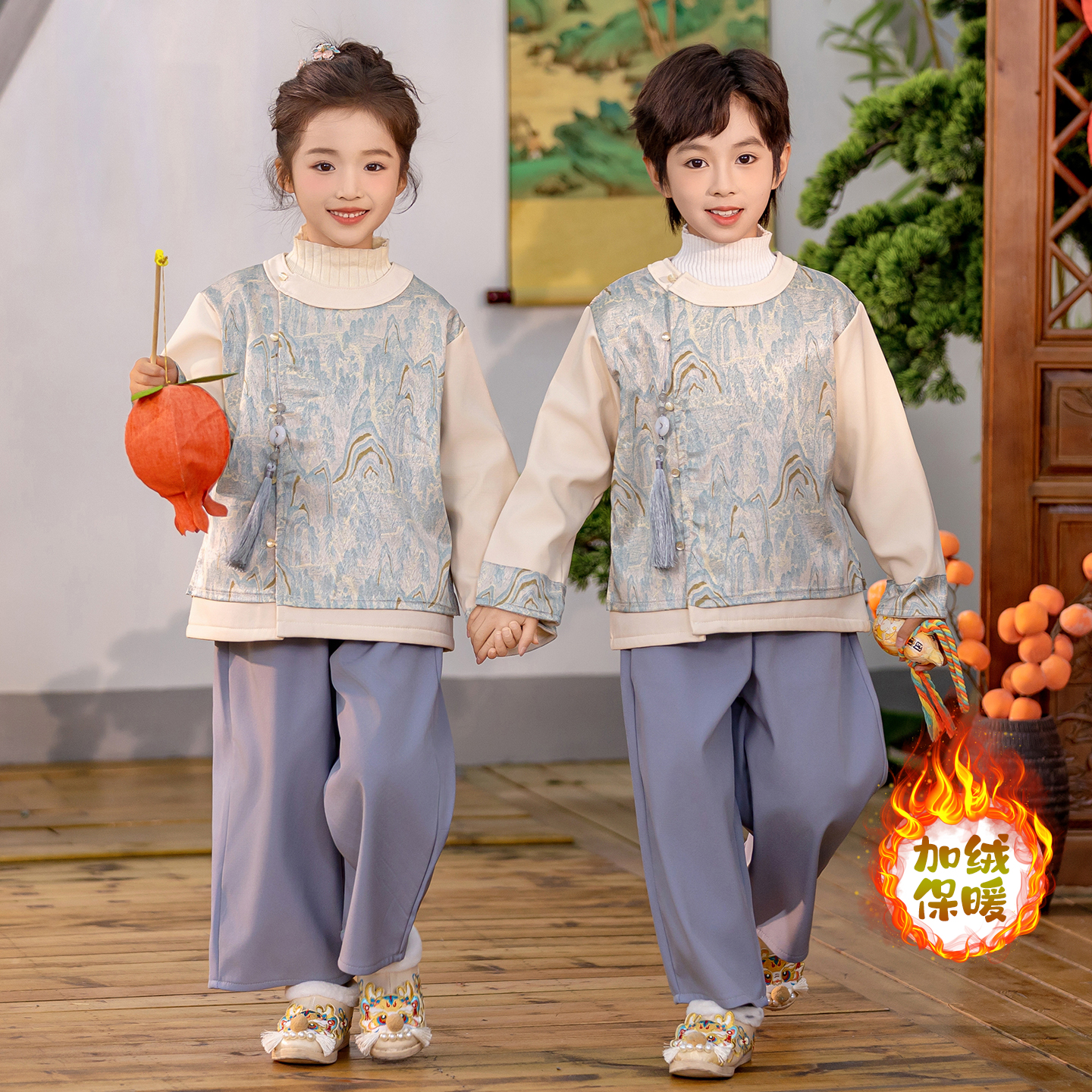 元旦儿童新中式汉服唐装