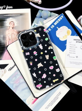 贩乐子苹果iPhone17promax16pro15原创透明独特好看的透明手机壳2025网红爆款高级感小众不撞款简约小熊