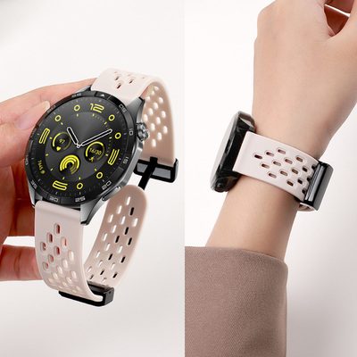 适用华为gt6表带gt5手表gt4透气款磁吸扣硅胶腕带gt3智能GT2pro运动watch系列洞洞透气男女生高级感替换配件