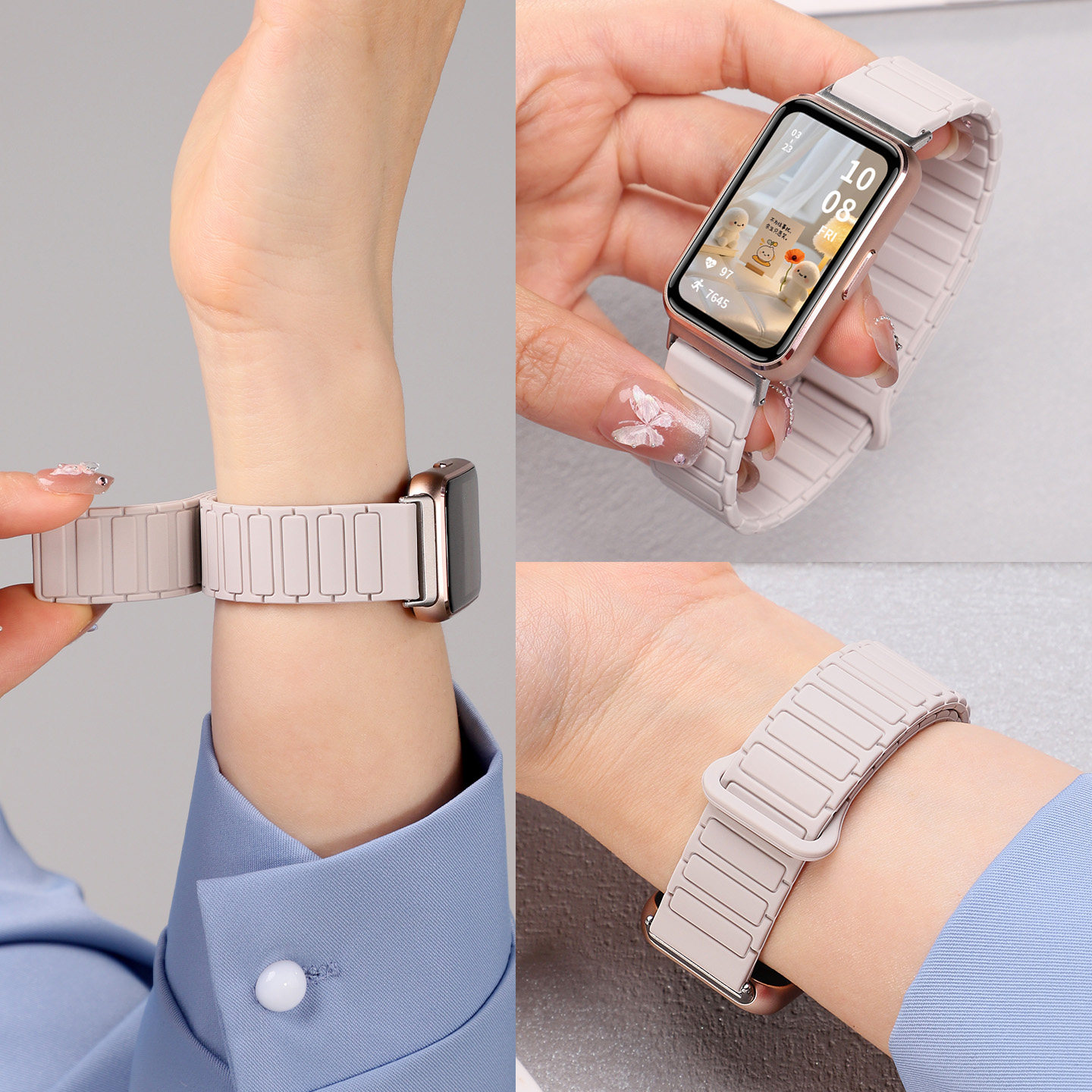 适用于华为手环11表带11pro新款手表10运动9硅胶8nfc智能watch磁吸男女生腕表band十一代替换配件明星同款夏