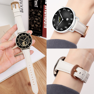 适用于小米WatchS4手表S4sport同款皮质表带S3智能S2运动S1Pro腕带新款eSIM男女生商务针扣替换带46/41mm配件