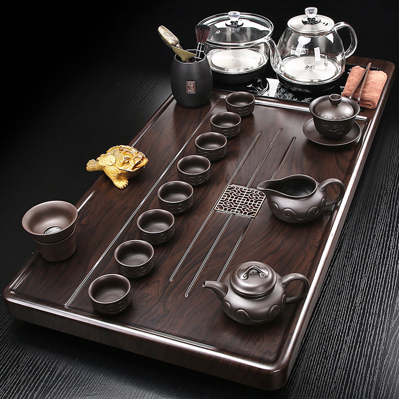 实木茶盘高档底部全自动上水家用轻奢功夫茶具新款2025茶盘套装