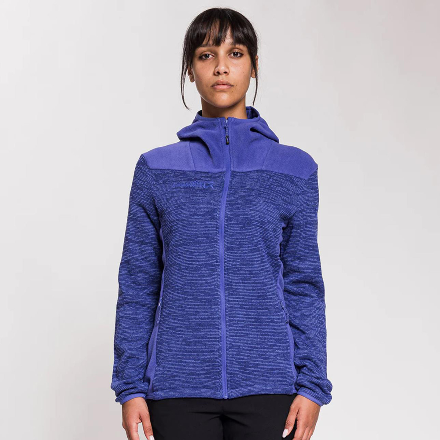 拼接连帽抓绒夹克中间层女款