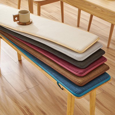 四季通用棉麻长度坐垫纯色防滑