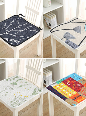 纯棉四季坐垫椅垫椅子垫餐椅垫学生椅子坐垫薄办公室汽车座垫防滑