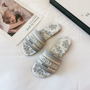 新款 网红百搭平底防滑一字拖 女ins潮夏季 仙女风外穿凉拖鞋