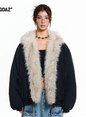 「CARGOAZ」2025AW 潮牌复古毛领棉服男女冬季加厚保暖棉衣外套