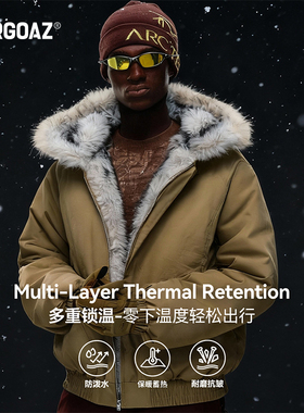 「CARGOAZ」2025AW 座山雕棉服外套男女款防风防泼水连帽保暖棉衣