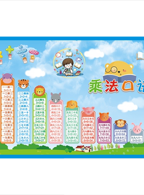 九九墙贴乘法口诀表以内加减