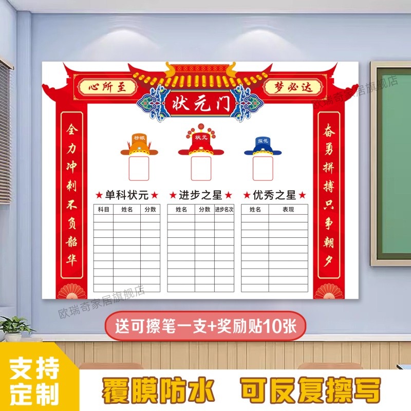 班级光荣榜评比栏小学初高中教室布置装饰展示挂图荣誉排行墙贴纸