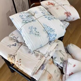 出口单 a类母婴级软糯柔软透气裸感提花云纱棉床上四件套床单被套