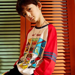 T恤儿童黑神化悟空上衣中大童全棉T恤 纯棉男童长袖 男童打底衫 秋季