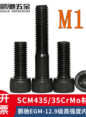 鹏驰EGM12.9级35CrMo加长高强度圆柱头内六角杯头螺丝M16*170*400