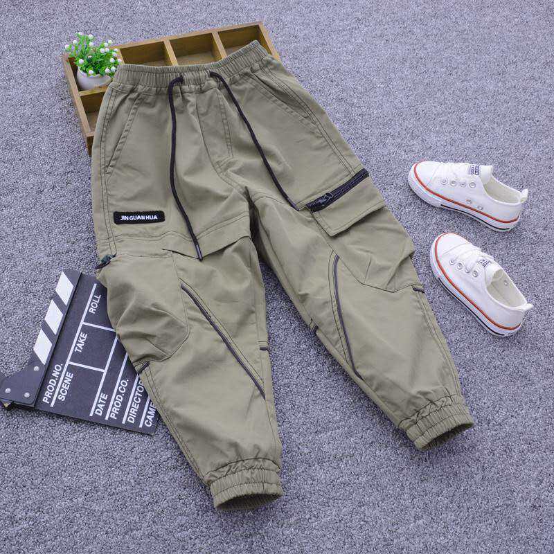 男童裤子新款春秋中大童宽松工装裤小男孩的裤子儿童春夏薄款长裤
