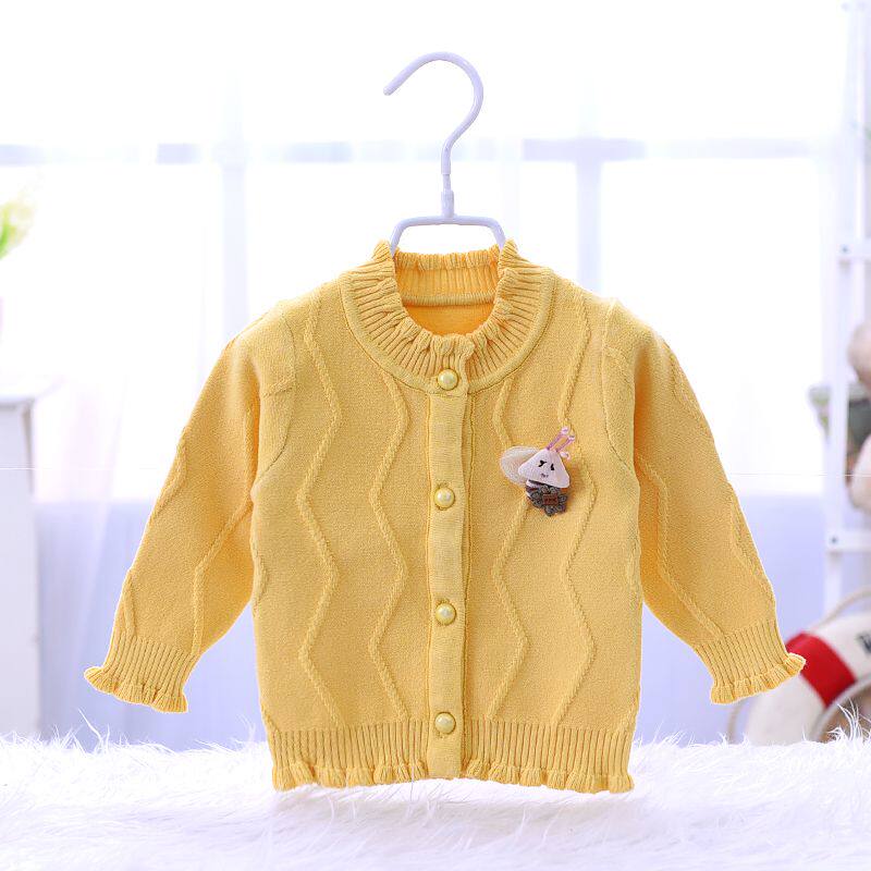 春秋装女童毛衣开衫女宝宝线衣婴儿纯棉针织衫上衣小童开衫外套潮